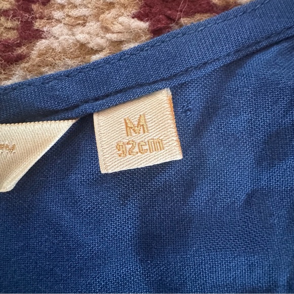 Avaasa India Women’s Blue Gold Bead Embellished Maxi Tank Dress Rayon Sz Medium - Picture 6 of 9